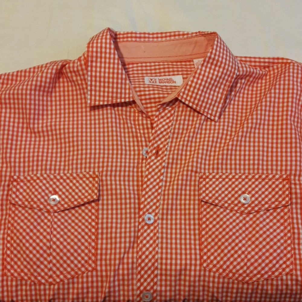 Men's Michael Brandon checkered button down shirt - Picture 3 of 7